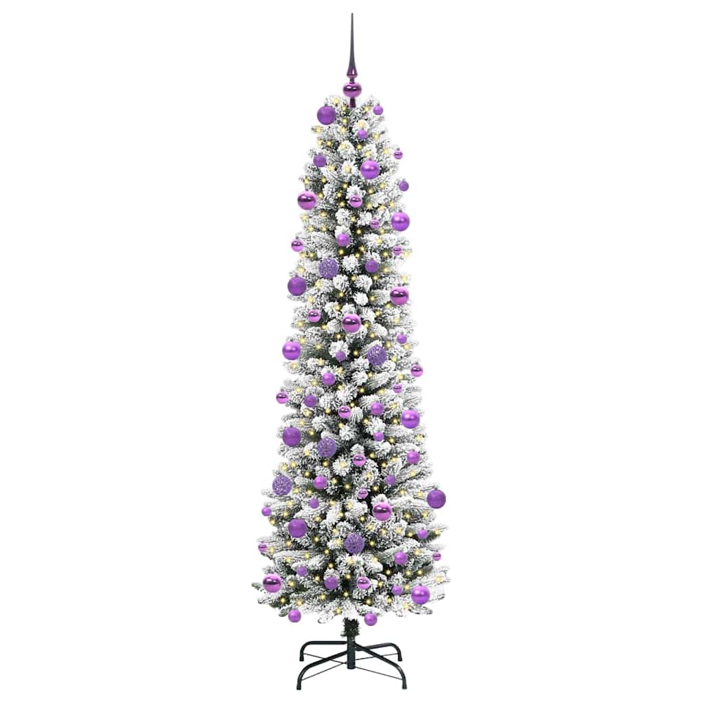 vidaXL Artificial Christmas Tree with 300 LEDs with Stand White 210 cm