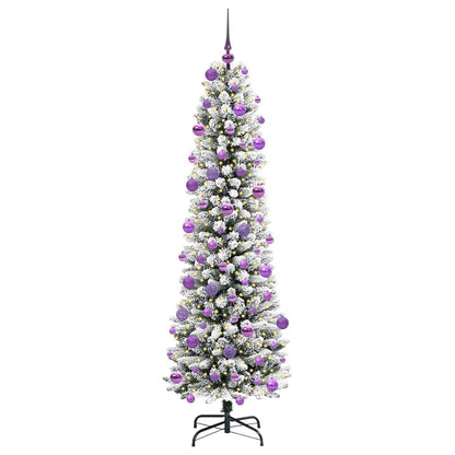 vidaXL Artificial Christmas Tree with 300 LEDs with Stand White 210 cm