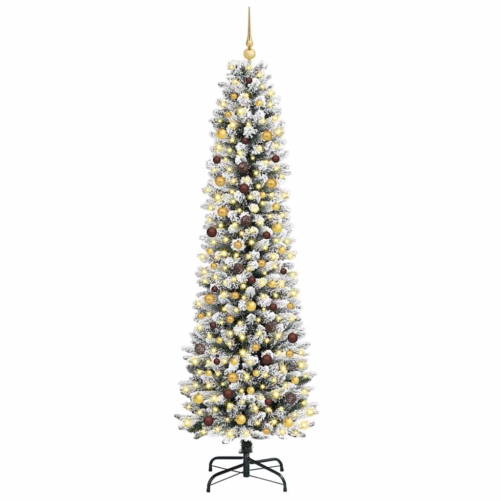 vidaXL Artificial Christmas Tree with 300 LEDs with Stand White 240 cm