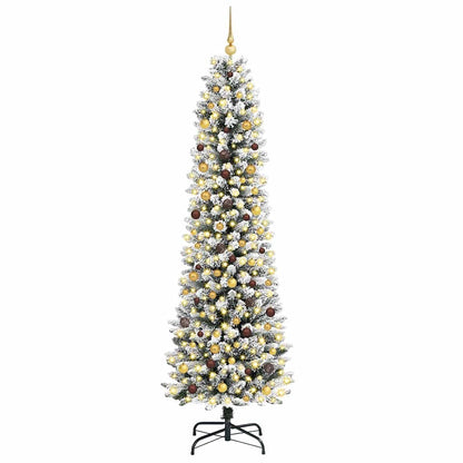vidaXL Artificial Christmas Tree with 300 LEDs with Stand White 240 cm