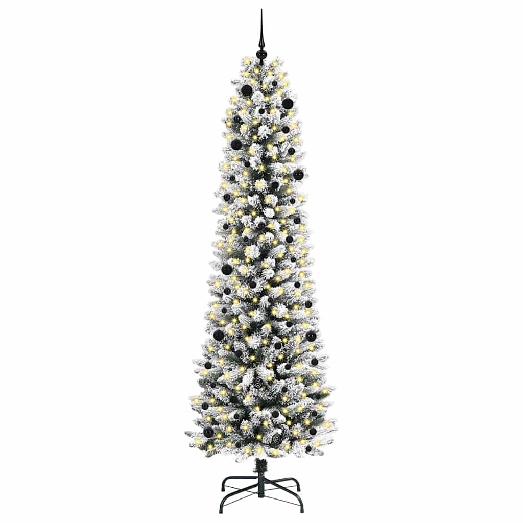 vidaXL Artificial Christmas Tree with 300 LEDs with Stand White 240 cm