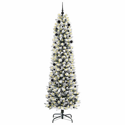 vidaXL Artificial Christmas Tree with 300 LEDs with Stand White 240 cm