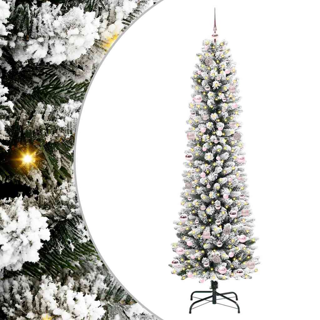 vidaXL Artificial Christmas Tree with 300 LEDs with Stand White 240 cm