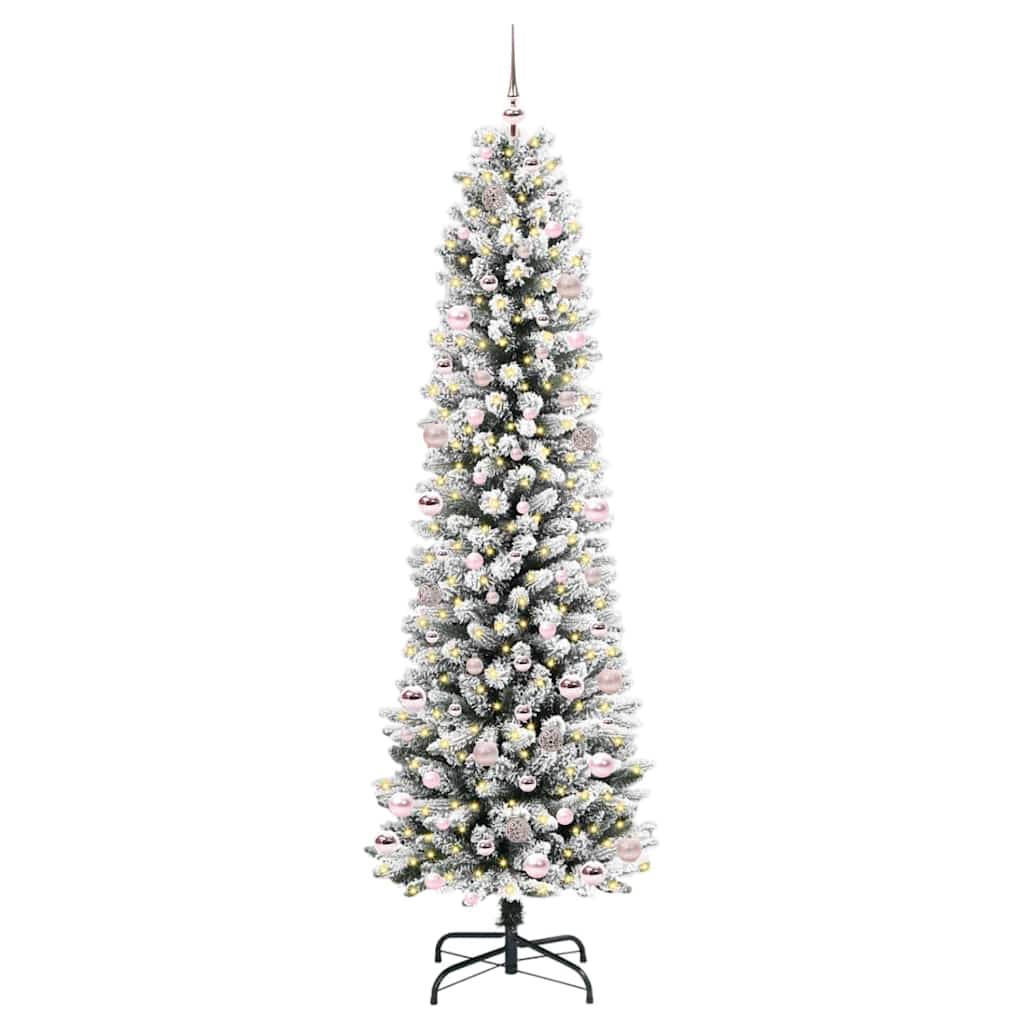 vidaXL Artificial Christmas Tree with 300 LEDs with Stand White 240 cm