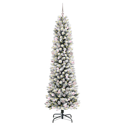 vidaXL Artificial Christmas Tree with 300 LEDs with Stand White 240 cm