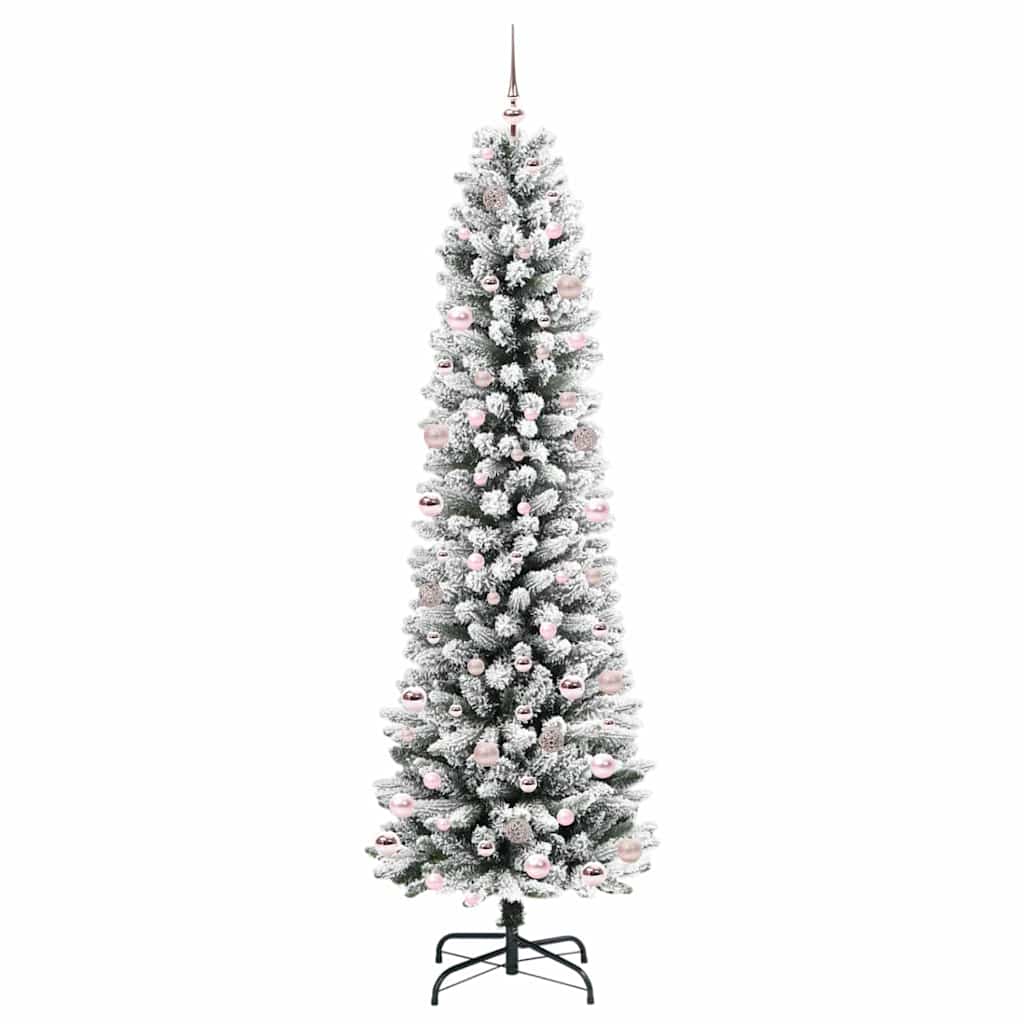 vidaXL Artificial Christmas Tree with 300 LEDs with Stand White 240 cm