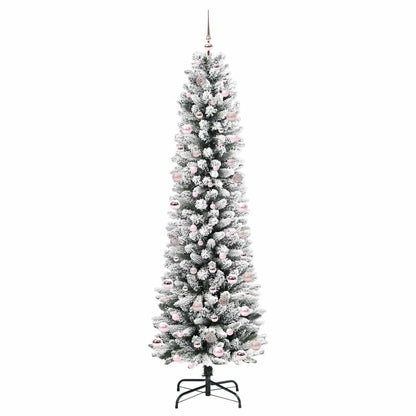 vidaXL Artificial Christmas Tree with 300 LEDs with Stand White 240 cm