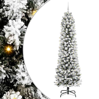 vidaXL Artificial Christmas Tree with 300 LEDs with Stand White 240 cm