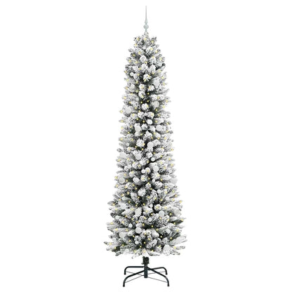 vidaXL Artificial Christmas Tree with 300 LEDs with Stand White 240 cm