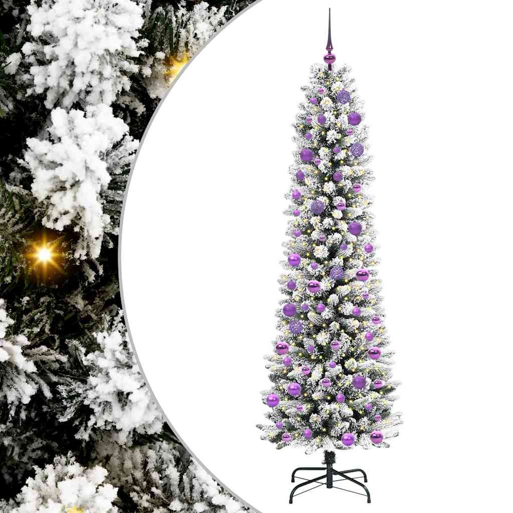 vidaXL Artificial Christmas Tree with 300 LEDs with Stand White 240 cm