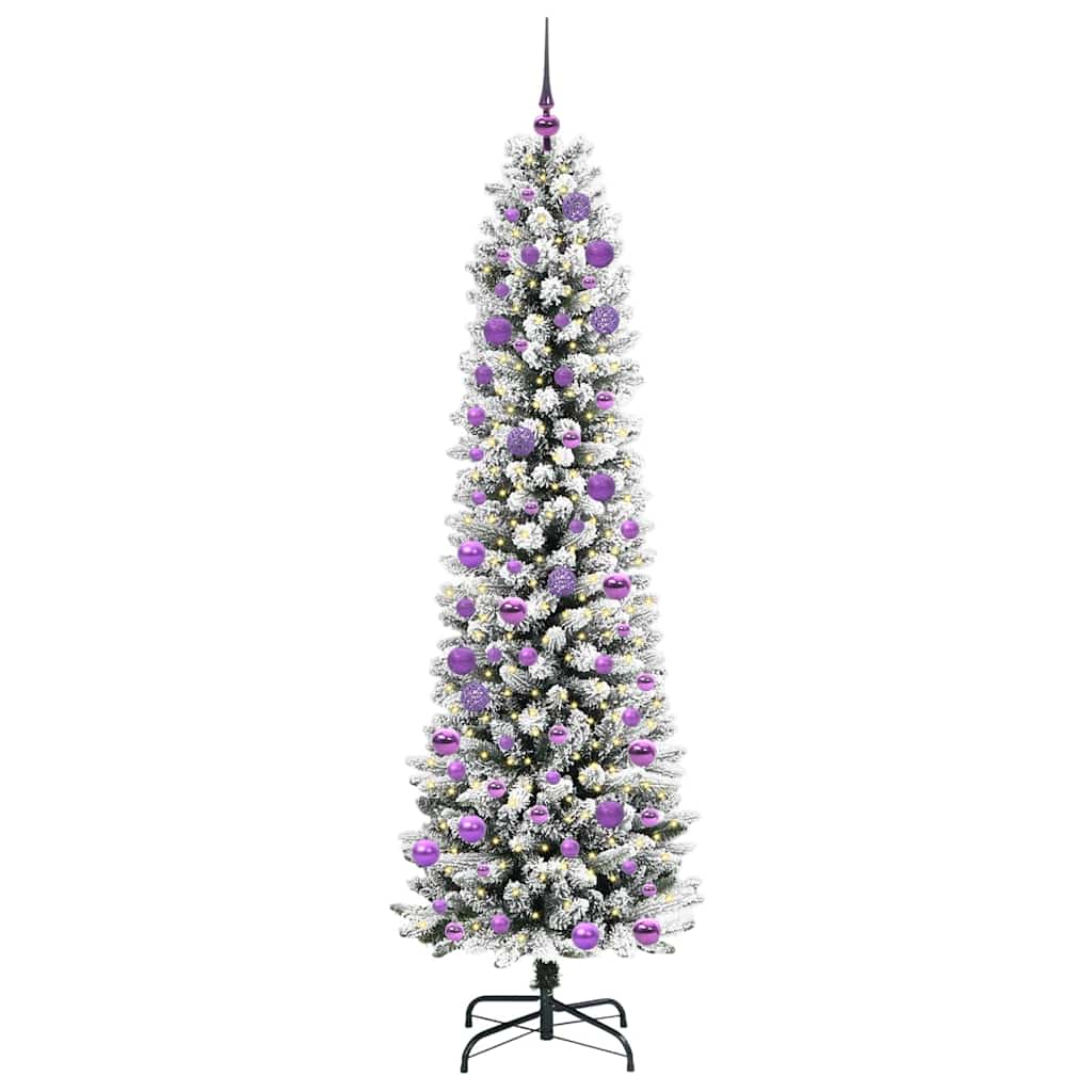 vidaXL Artificial Christmas Tree with 300 LEDs with Stand White 240 cm
