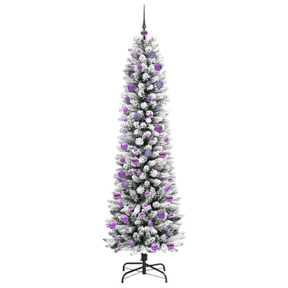 vidaXL Artificial Christmas Tree with 300 LEDs with Stand White 240 cm