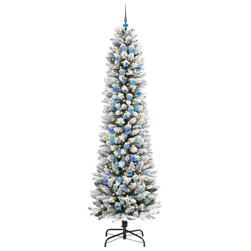 vidaXL Artificial Christmas Tree with 300 LEDs with Stand White 240 cm