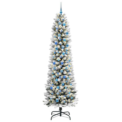 vidaXL Artificial Christmas Tree with 300 LEDs with Stand White 240 cm
