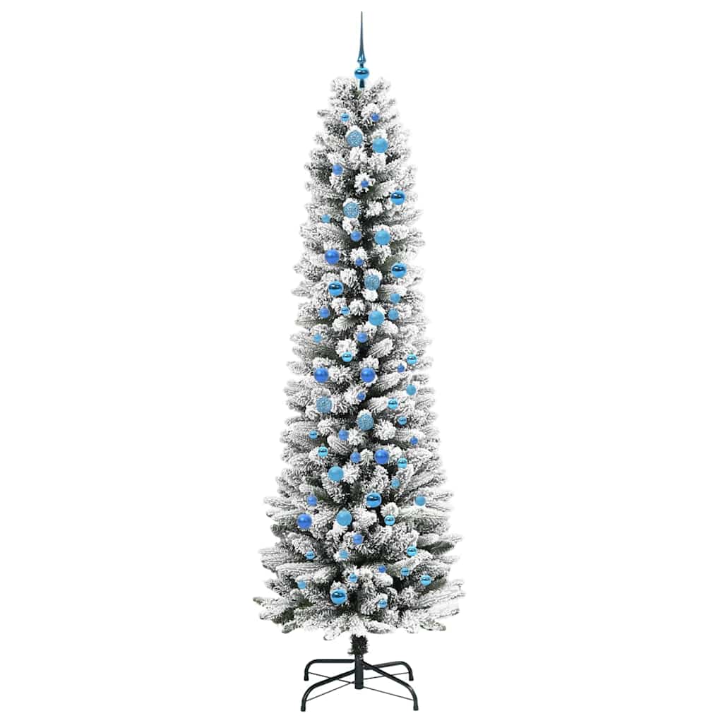 vidaXL Artificial Christmas Tree with 300 LEDs with Stand White 240 cm
