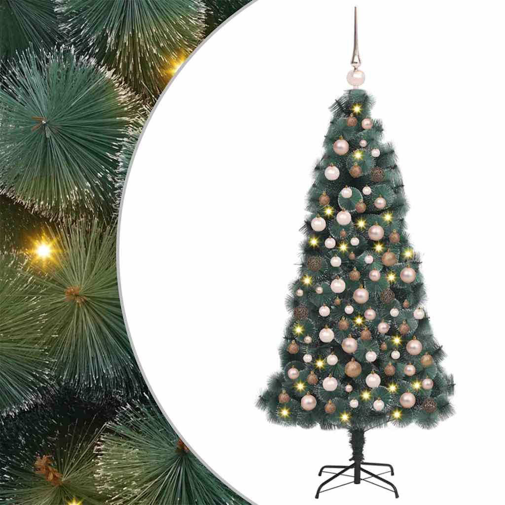 vidaXL Artificial Pre-lit Christmas Tree with Ball Set Green 120 cm