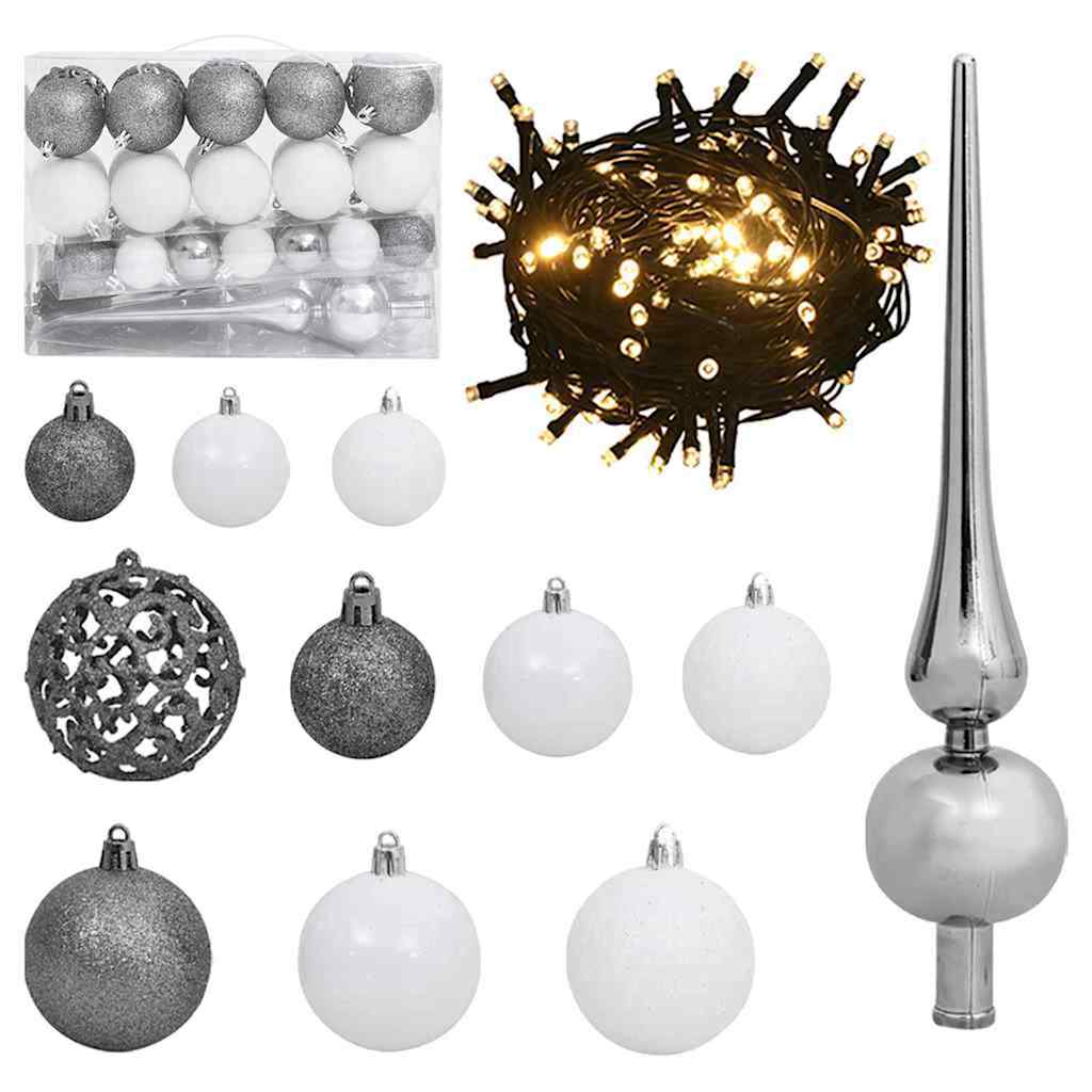 vidaXL Artificial Pre-lit Christmas Tree with Ball Set Green 120 cm