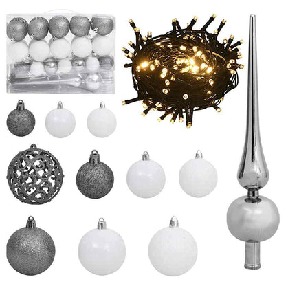 vidaXL Artificial Pre-lit Christmas Tree with Ball Set Green 120 cm