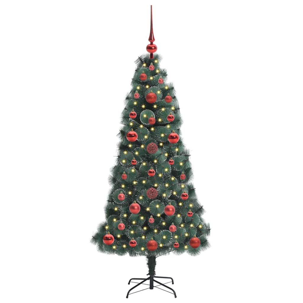 vidaXL Artificial Pre-lit Christmas Tree with Ball Set Green 120 cm