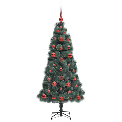 vidaXL Artificial Pre-lit Christmas Tree with Ball Set Green 120 cm