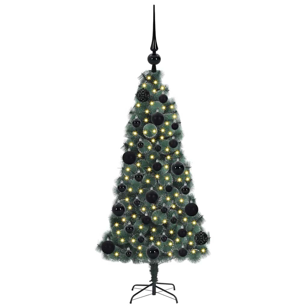 vidaXL Artificial Pre-lit Christmas Tree with Ball Set Green 120 cm