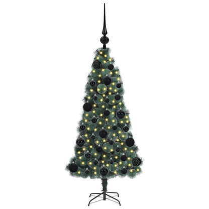vidaXL Artificial Pre-lit Christmas Tree with Ball Set Green 120 cm