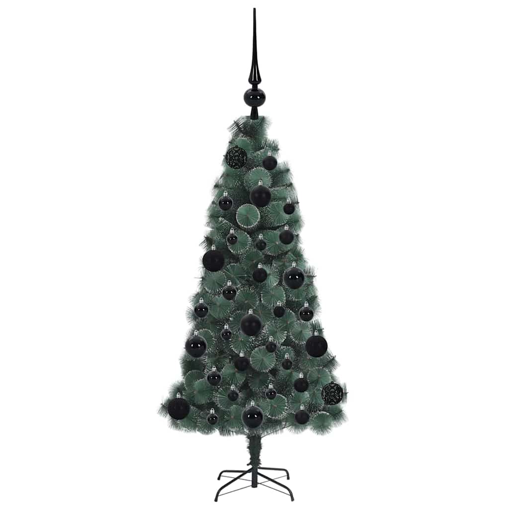 vidaXL Artificial Pre-lit Christmas Tree with Ball Set Green 120 cm