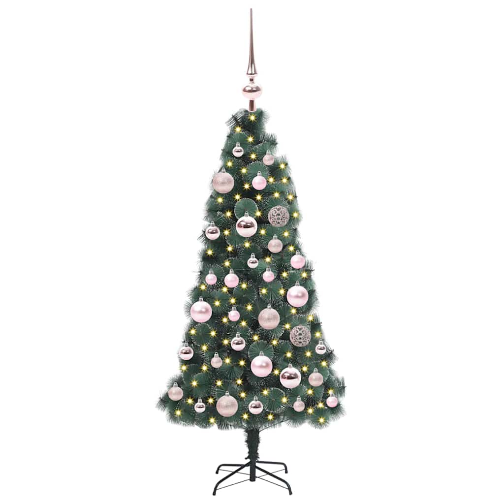 vidaXL Artificial Pre-lit Christmas Tree with Ball Set Green 120 cm