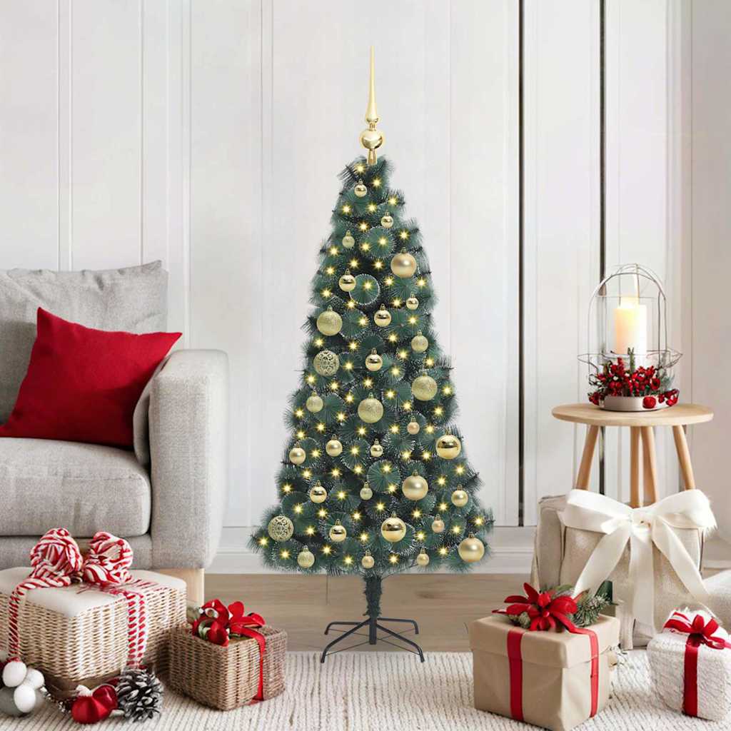 vidaXL Artificial Pre-lit Christmas Tree with Ball Set Green 120 cm