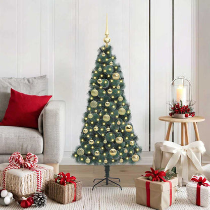 vidaXL Artificial Pre-lit Christmas Tree with Ball Set Green 120 cm