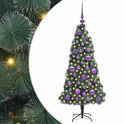 vidaXL Artificial Pre-lit Christmas Tree with Ball Set Green 120 cm