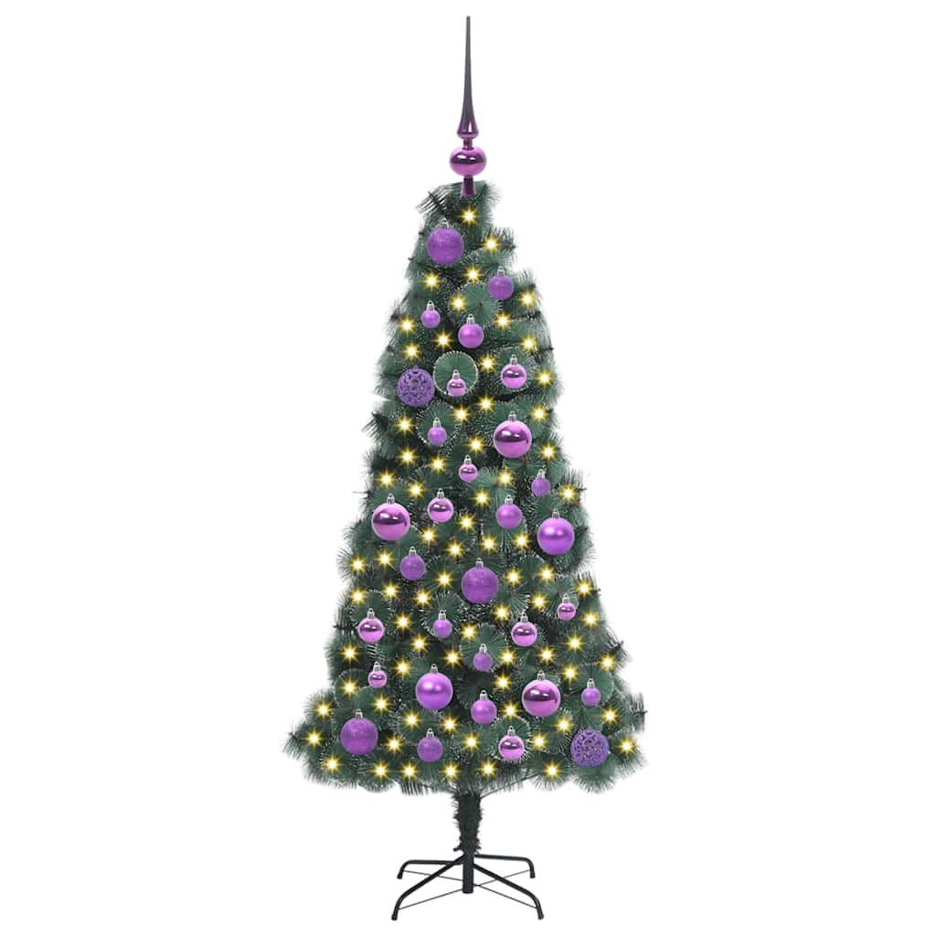 vidaXL Artificial Pre-lit Christmas Tree with Ball Set Green 120 cm