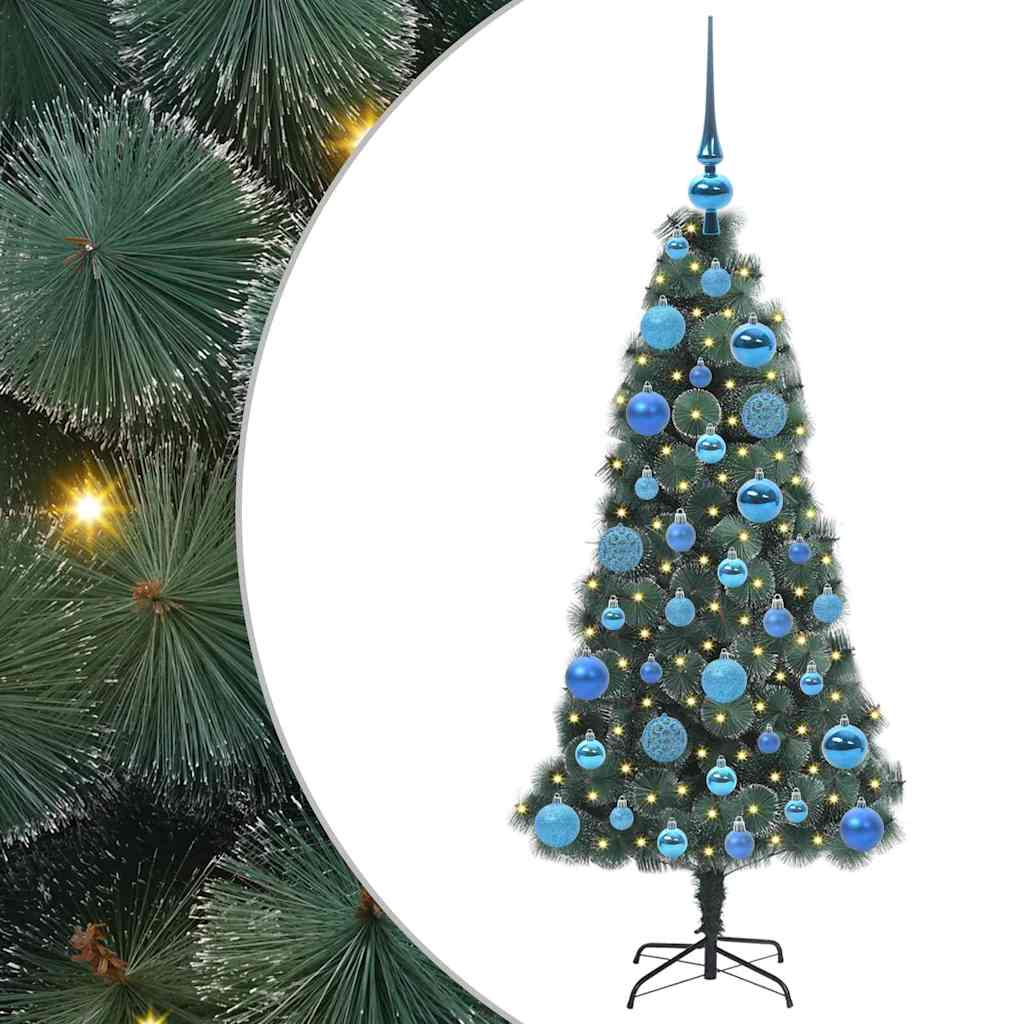 vidaXL Artificial Pre-lit Christmas Tree with Ball Set Green 120 cm