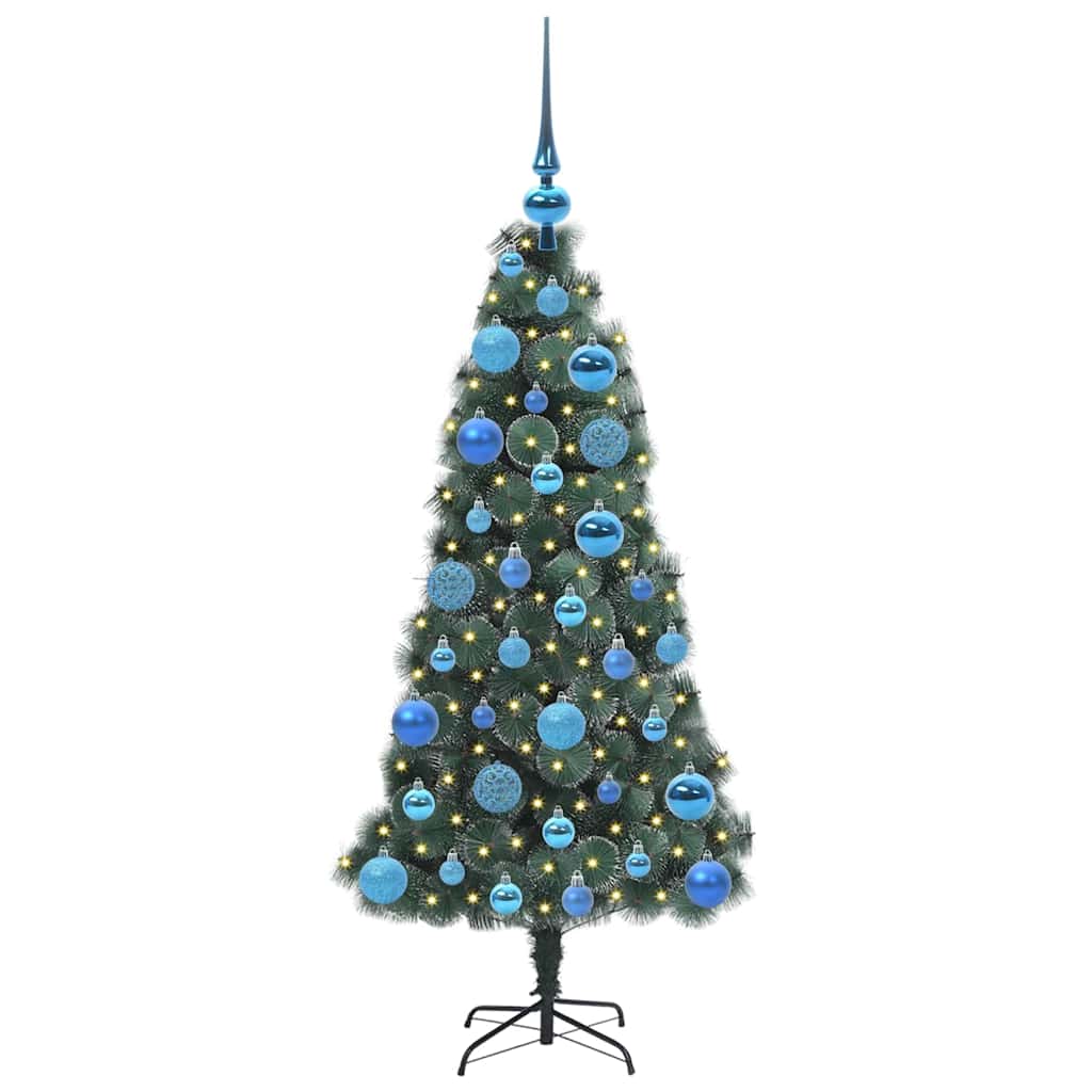 vidaXL Artificial Pre-lit Christmas Tree with Ball Set Green 120 cm
