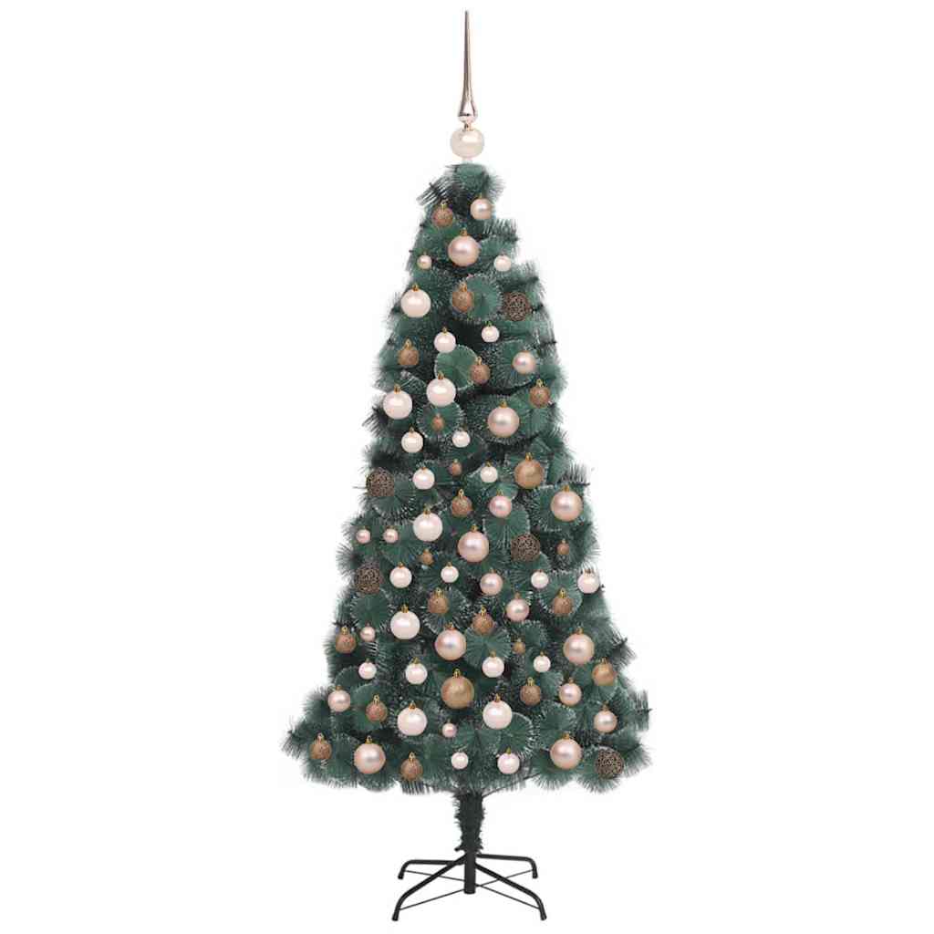 vidaXL Artificial Pre-lit Christmas Tree with Ball Set Green 150 cm