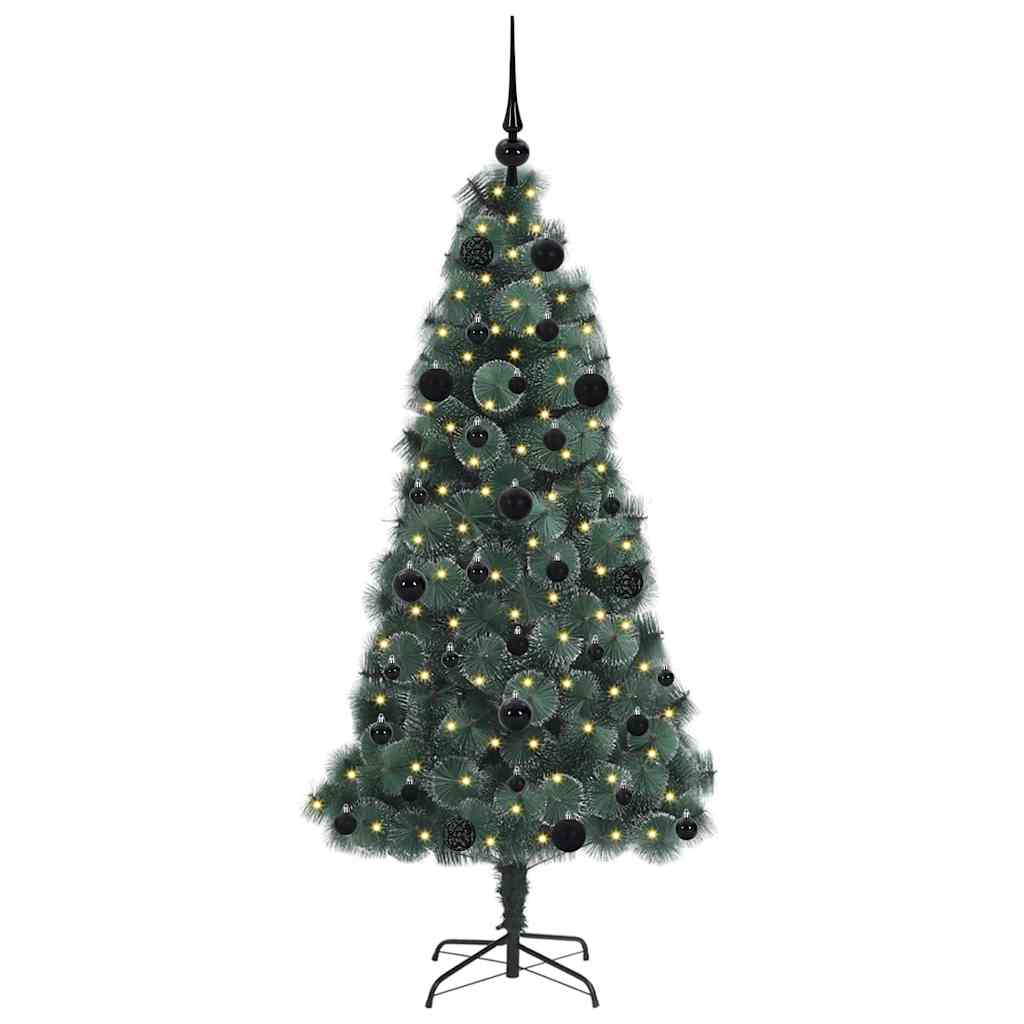 vidaXL Artificial Pre-lit Christmas Tree with Ball Set Green 150 cm