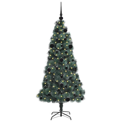 vidaXL Artificial Pre-lit Christmas Tree with Ball Set Green 150 cm