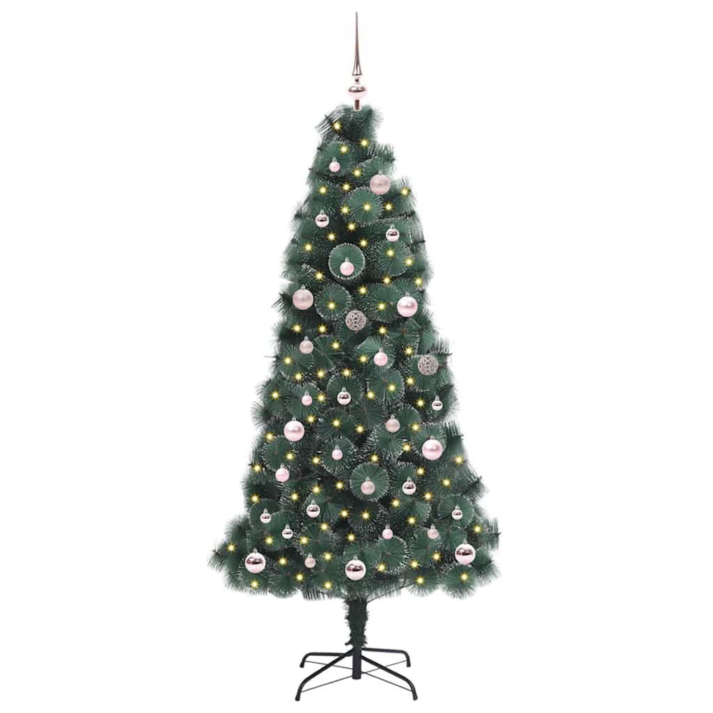 vidaXL Artificial Pre-lit Christmas Tree with Ball Set Green 150 cm