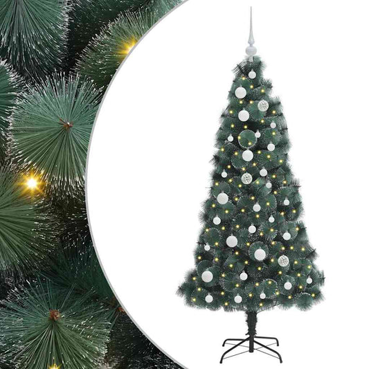 vidaXL Artificial Pre-lit Christmas Tree with Ball Set Green 150 cm