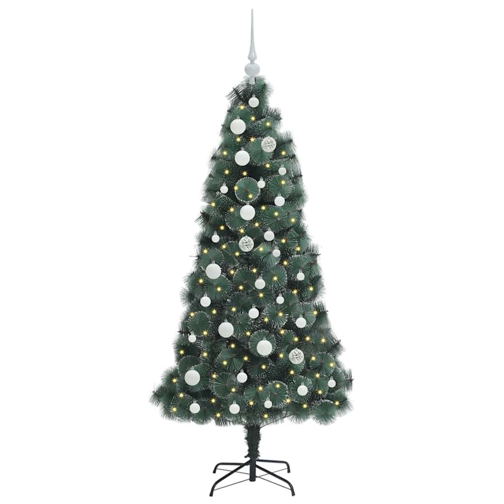 vidaXL Artificial Pre-lit Christmas Tree with Ball Set Green 150 cm