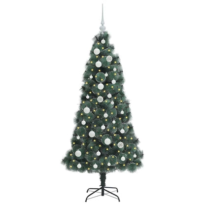 vidaXL Artificial Pre-lit Christmas Tree with Ball Set Green 150 cm