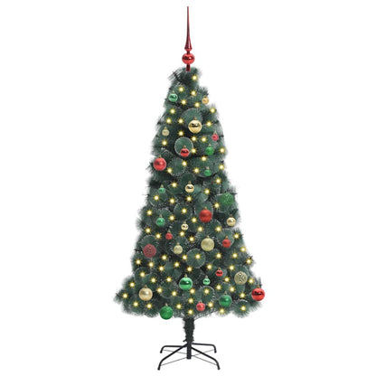 vidaXL Artificial Pre-lit Christmas Tree with Ball Set Green 150 cm