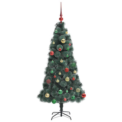 vidaXL Artificial Pre-lit Christmas Tree with Ball Set Green 150 cm