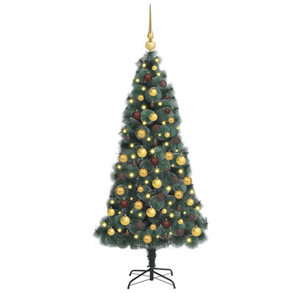vidaXL Artificial Pre-lit Christmas Tree with Ball Set Green 180 cm