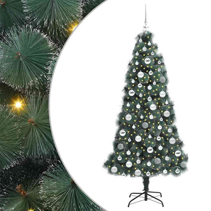 vidaXL Artificial Pre-lit Christmas Tree with Ball Set Green 180 cm