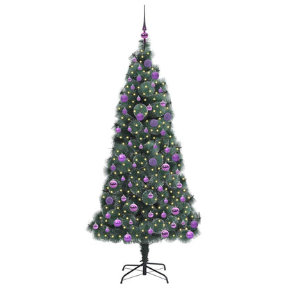 vidaXL Artificial Pre-lit Christmas Tree with Ball Set Green 180 cm