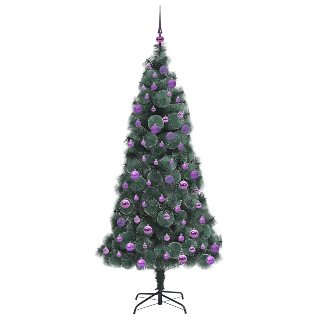 vidaXL Artificial Pre-lit Christmas Tree with Ball Set Green 180 cm