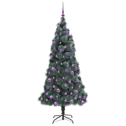 vidaXL Artificial Pre-lit Christmas Tree with Ball Set Green 180 cm