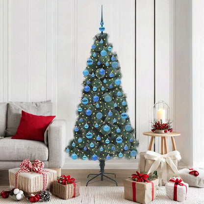 vidaXL Artificial Pre-lit Christmas Tree with Ball Set Green 180 cm