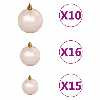 vidaXL Artificial Pre-lit Christmas Tree with Ball Set Green 210 cm
